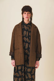 veste femme laine marron max