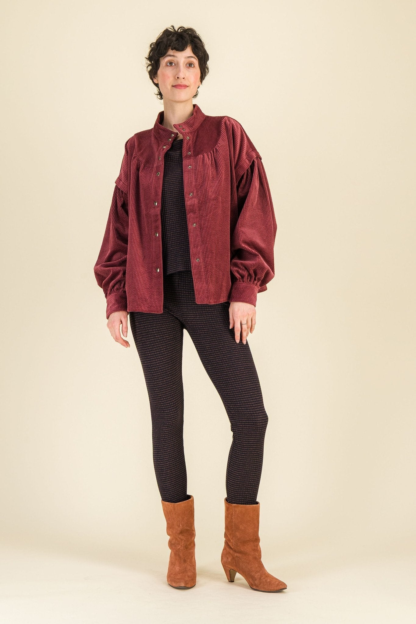 Blouse Juliette Velours Bordeaux - SIXSOEURS
