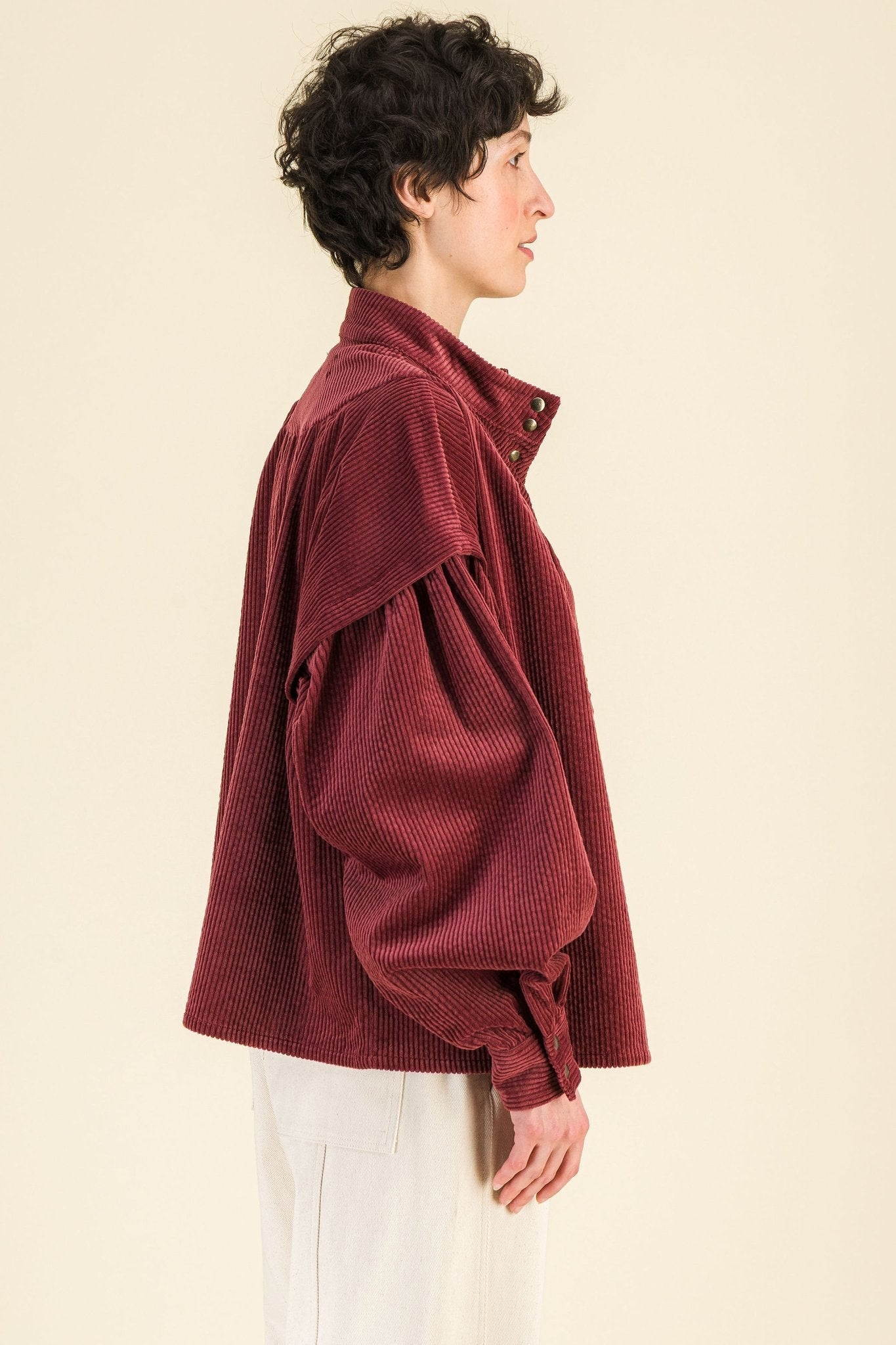 Blouse Juliette Velours Bordeaux - SIXSOEURS