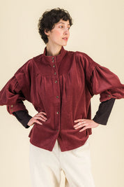 Blouse Juliette Velours Bordeaux - SIXSOEURS