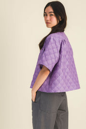 Chemise coton texturé manches courtes femme Summer Lavande - photo 4