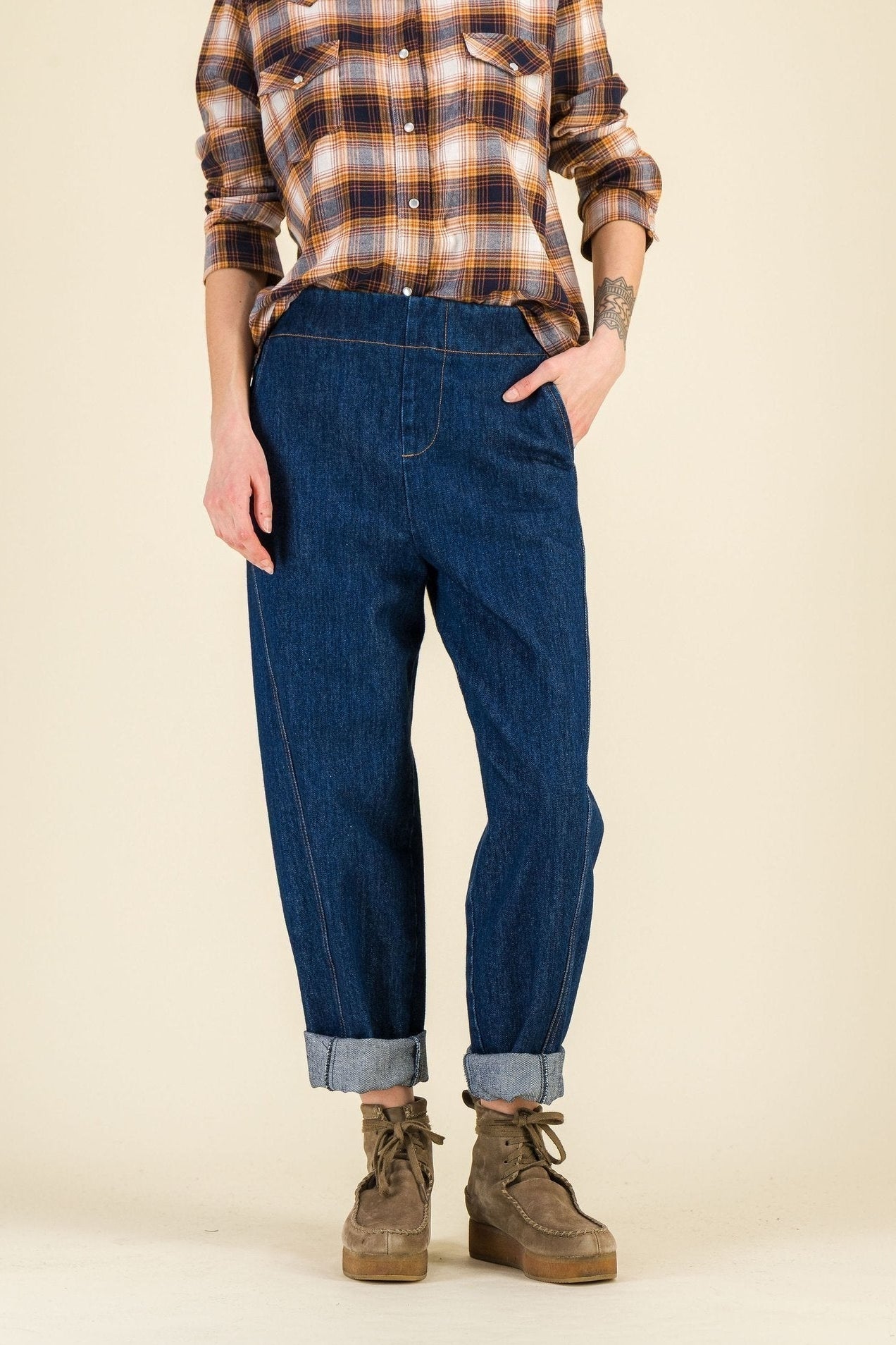 Jean bleu foncé femme Esteban Denim - SIXSOEURS