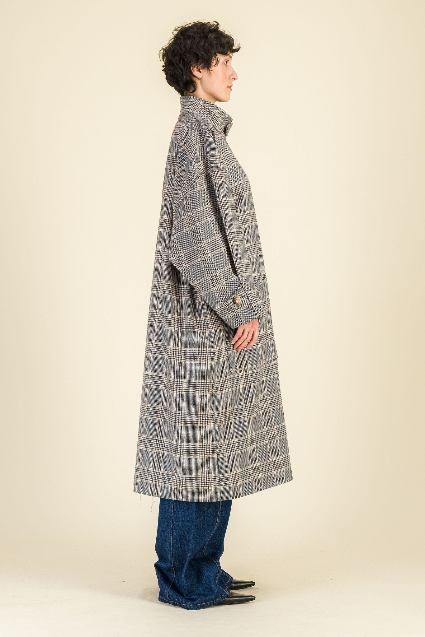 Manteau laine femme Loulou Prince de Galles - SIXSOEURS