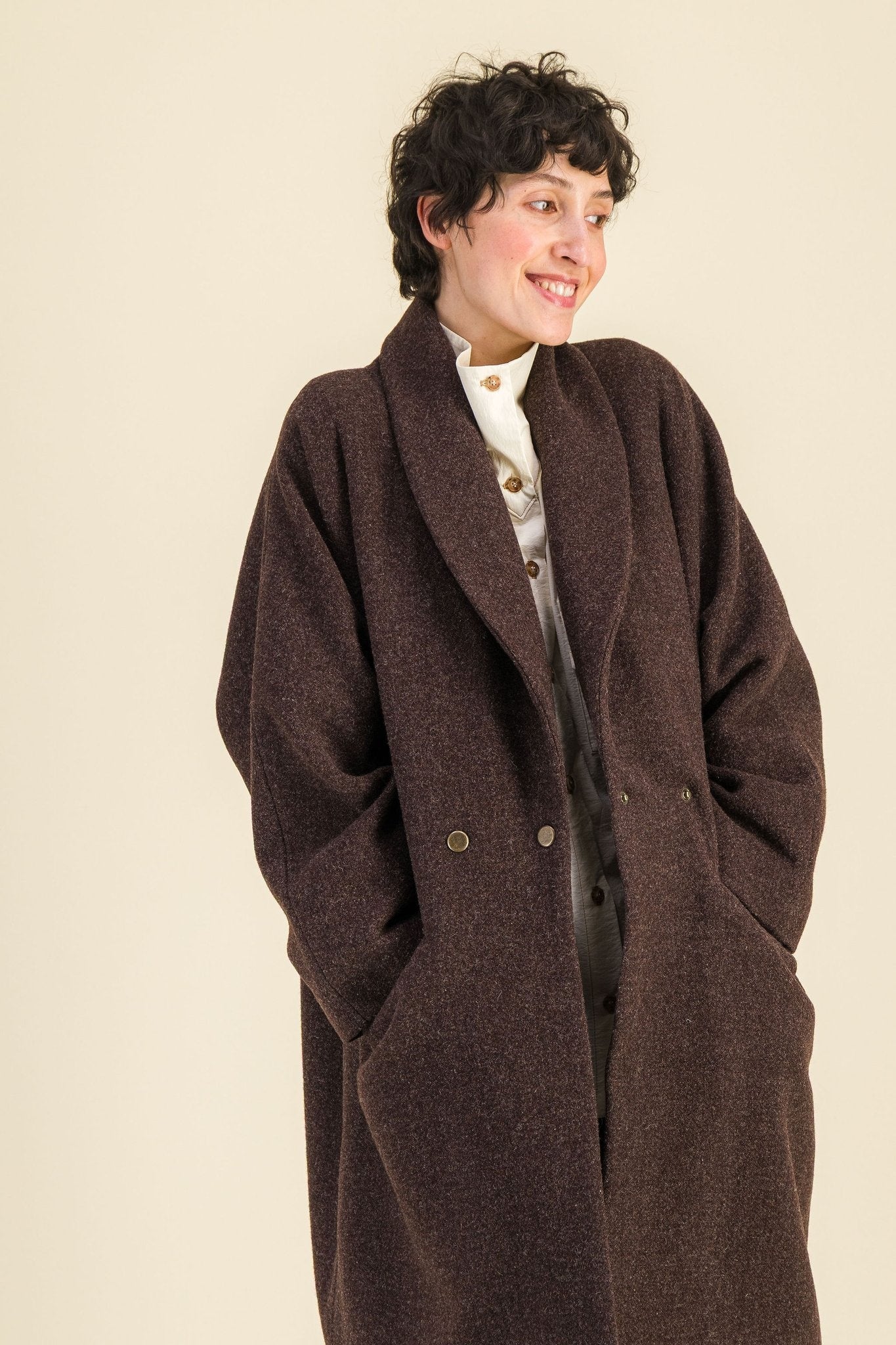 Manteau Yvonne Brun - SIXSOEURS