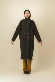 manteau femme long kaki chaud