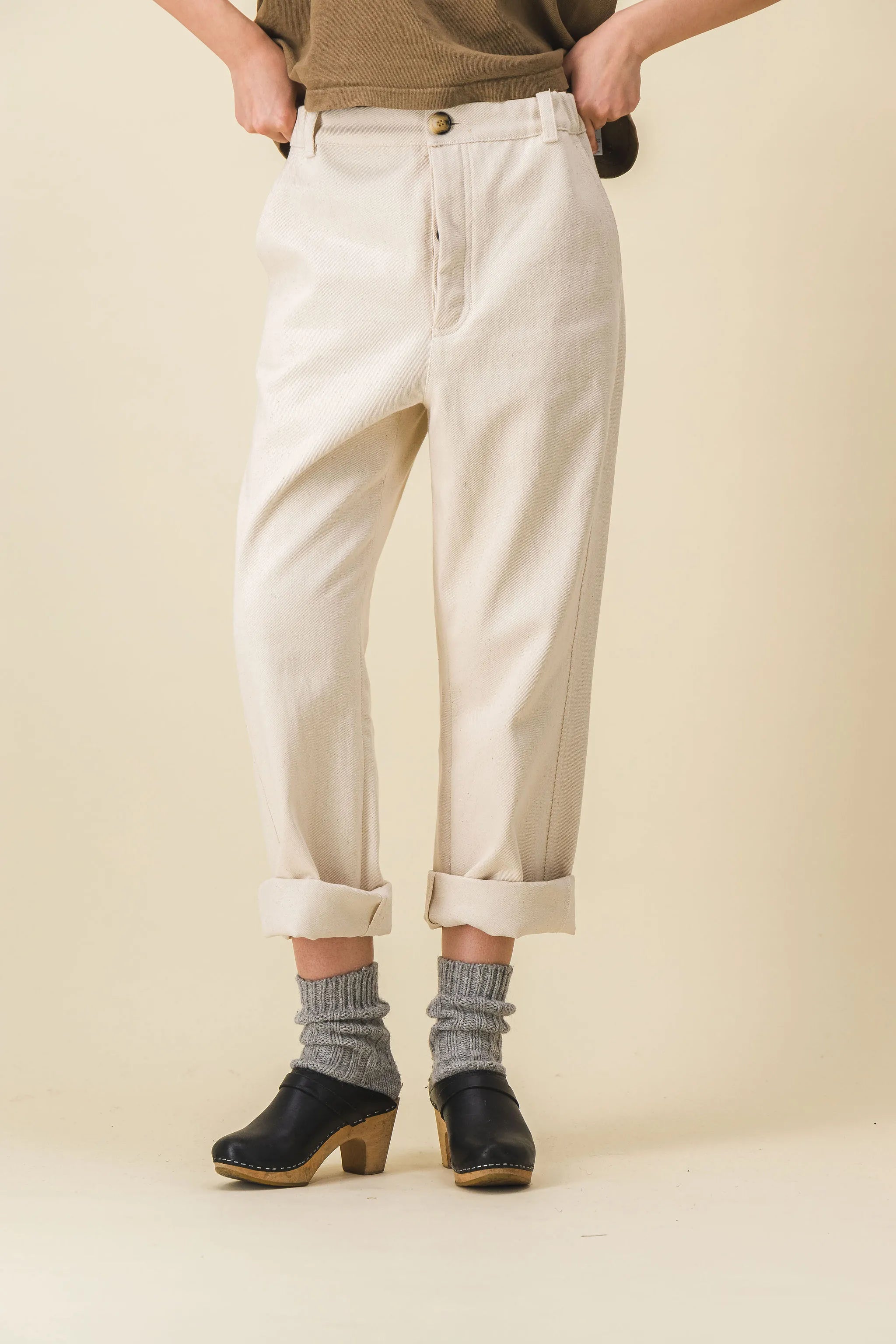 Pantalon femme large blanc