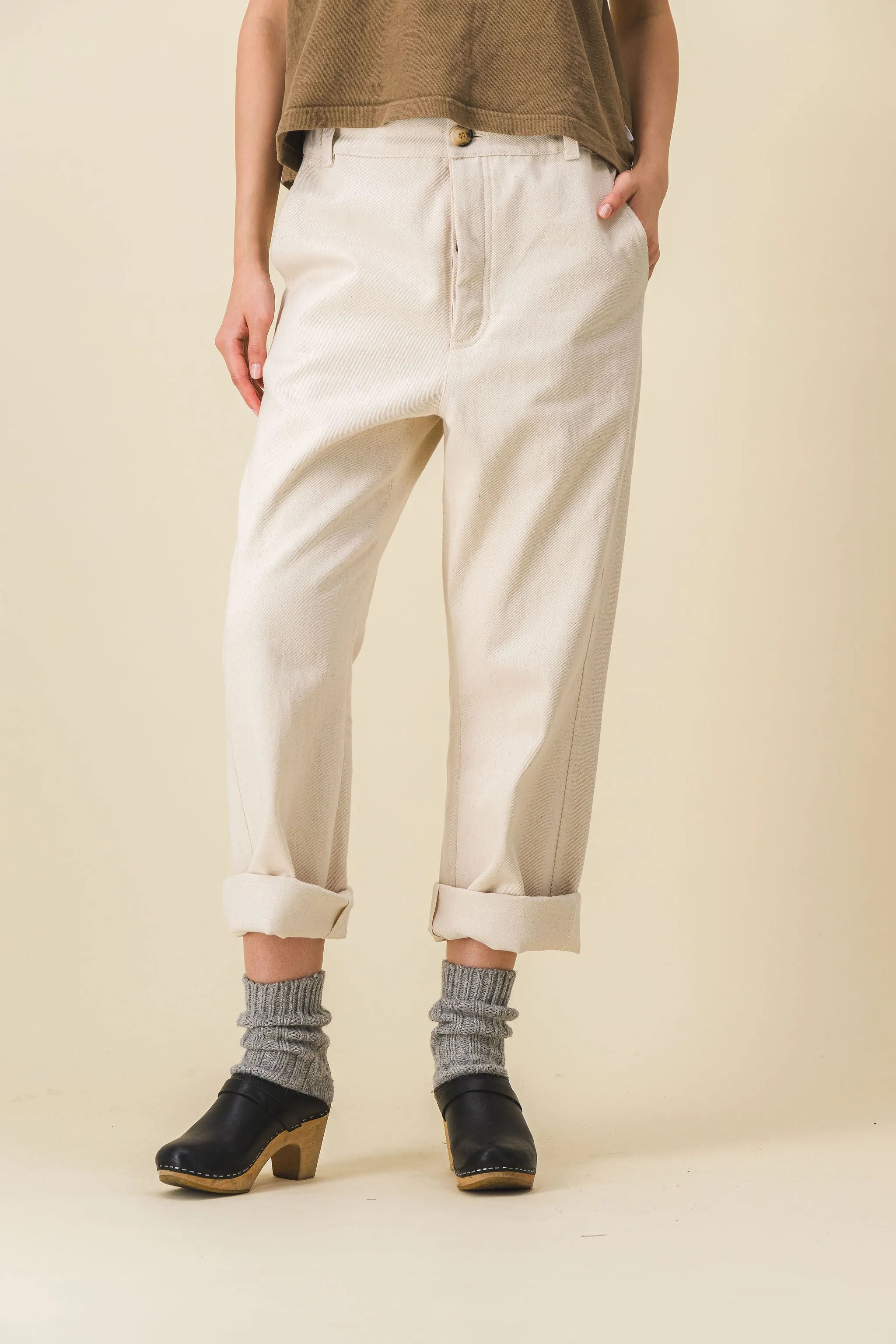 Pantalon large blanc femme online