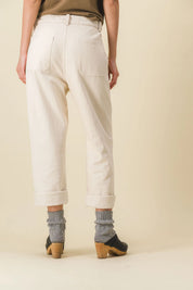 Pantalon femme large blanc