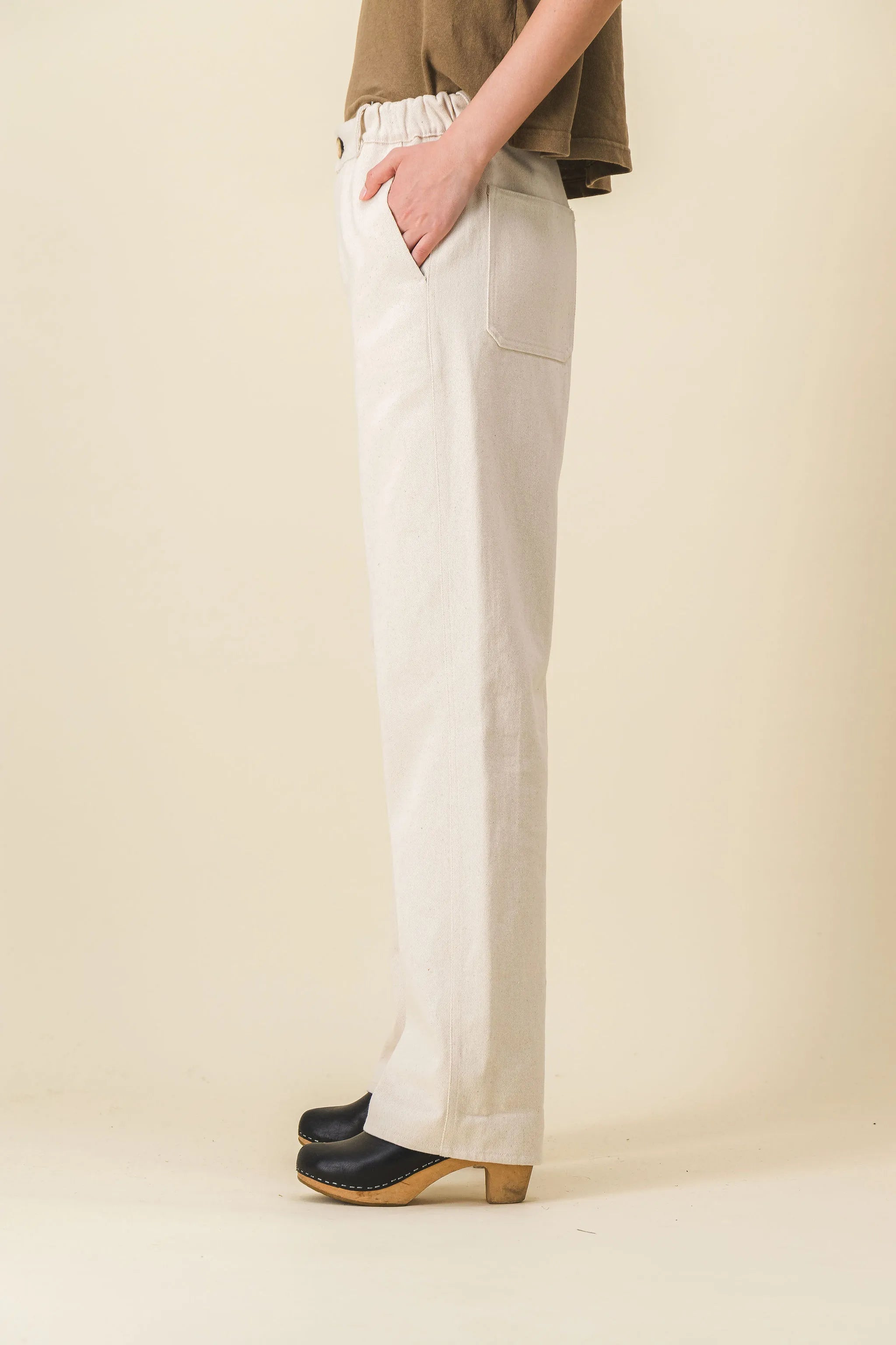 Pantalon femme large blanc