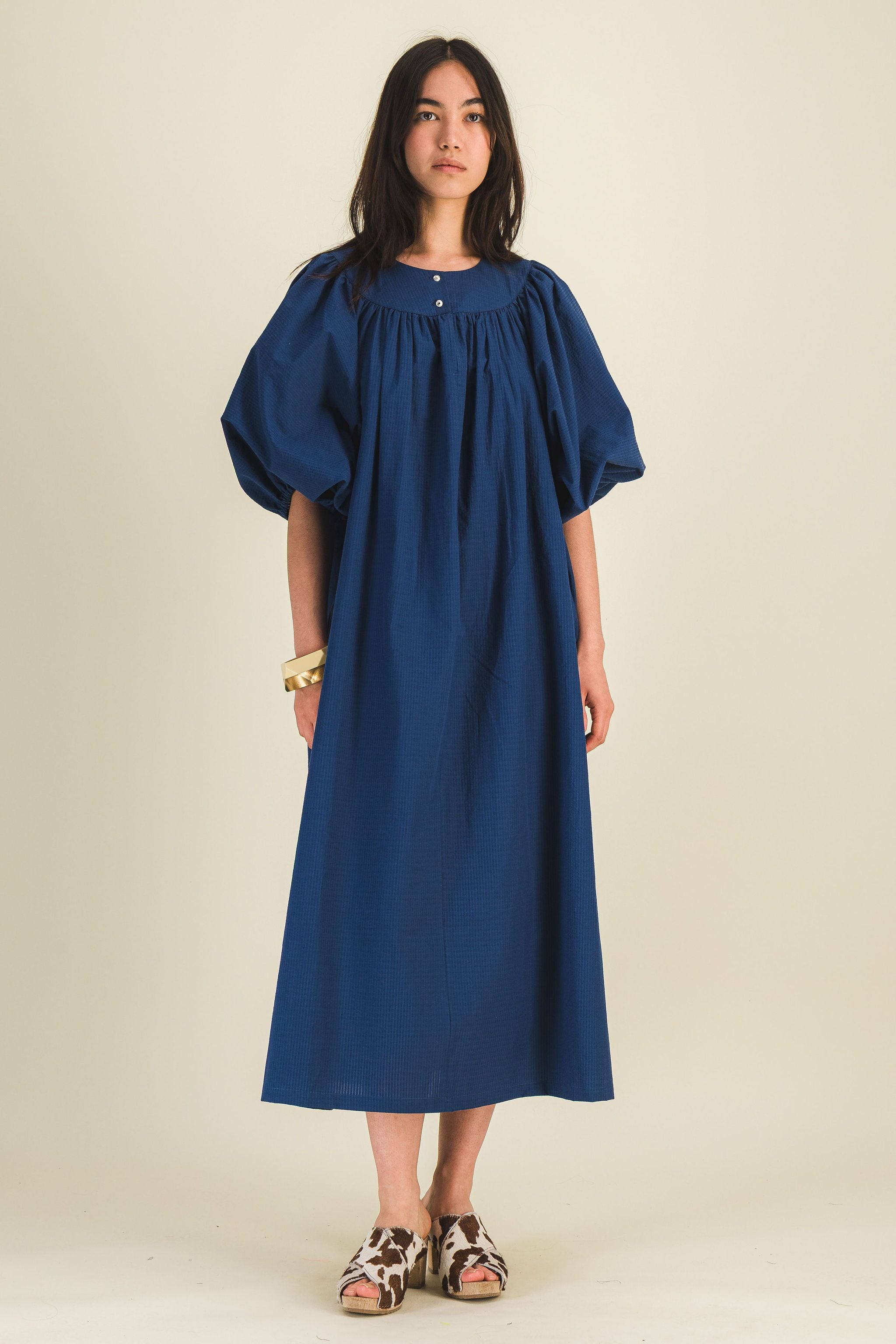 Robe longue bleue coton femme Pippa - photo 4