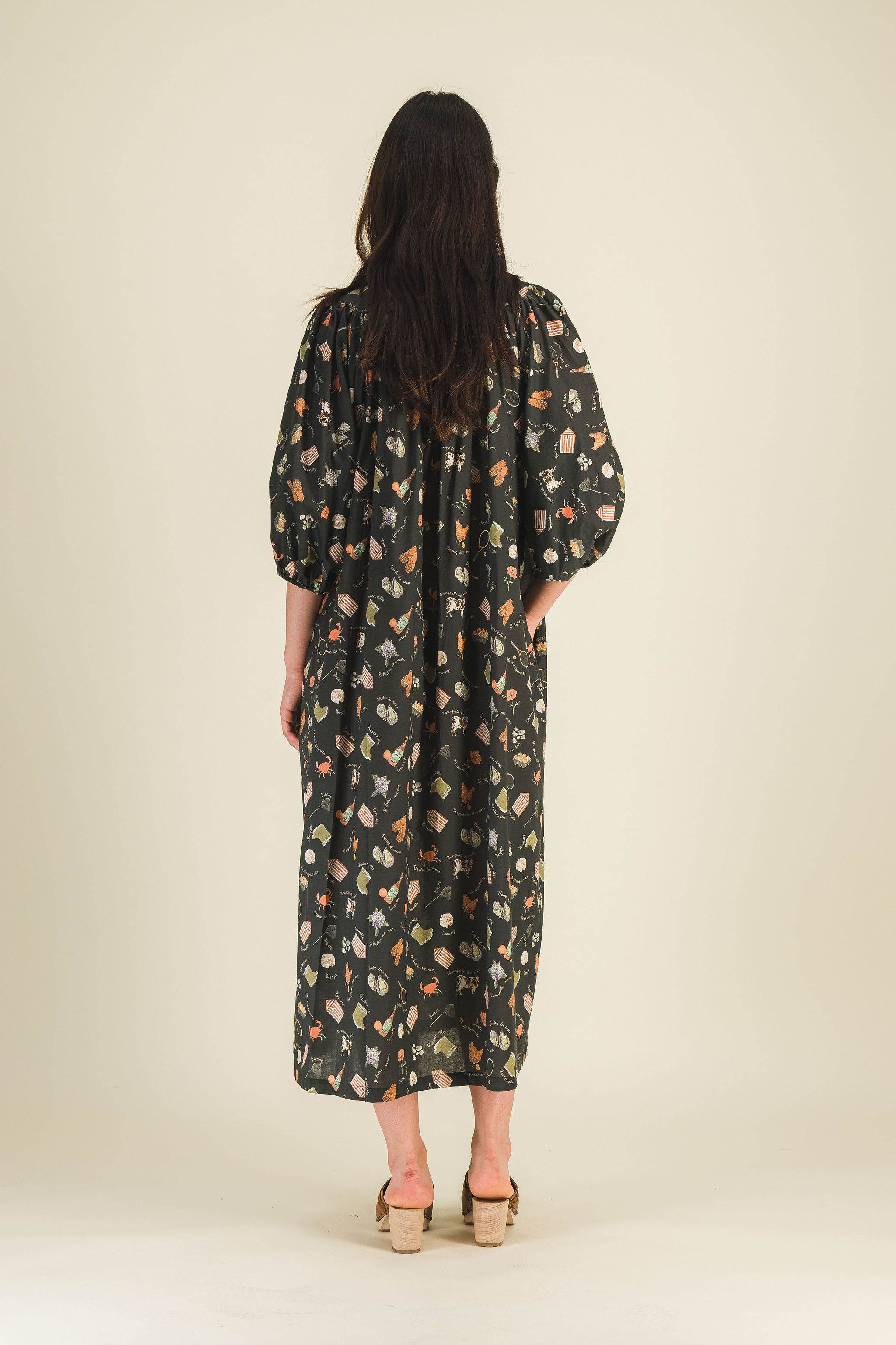 Robe longue imprimée femme Pippa Noire - photo 4