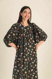 Robe longue imprimée femme Pippa Noire - photo 3
