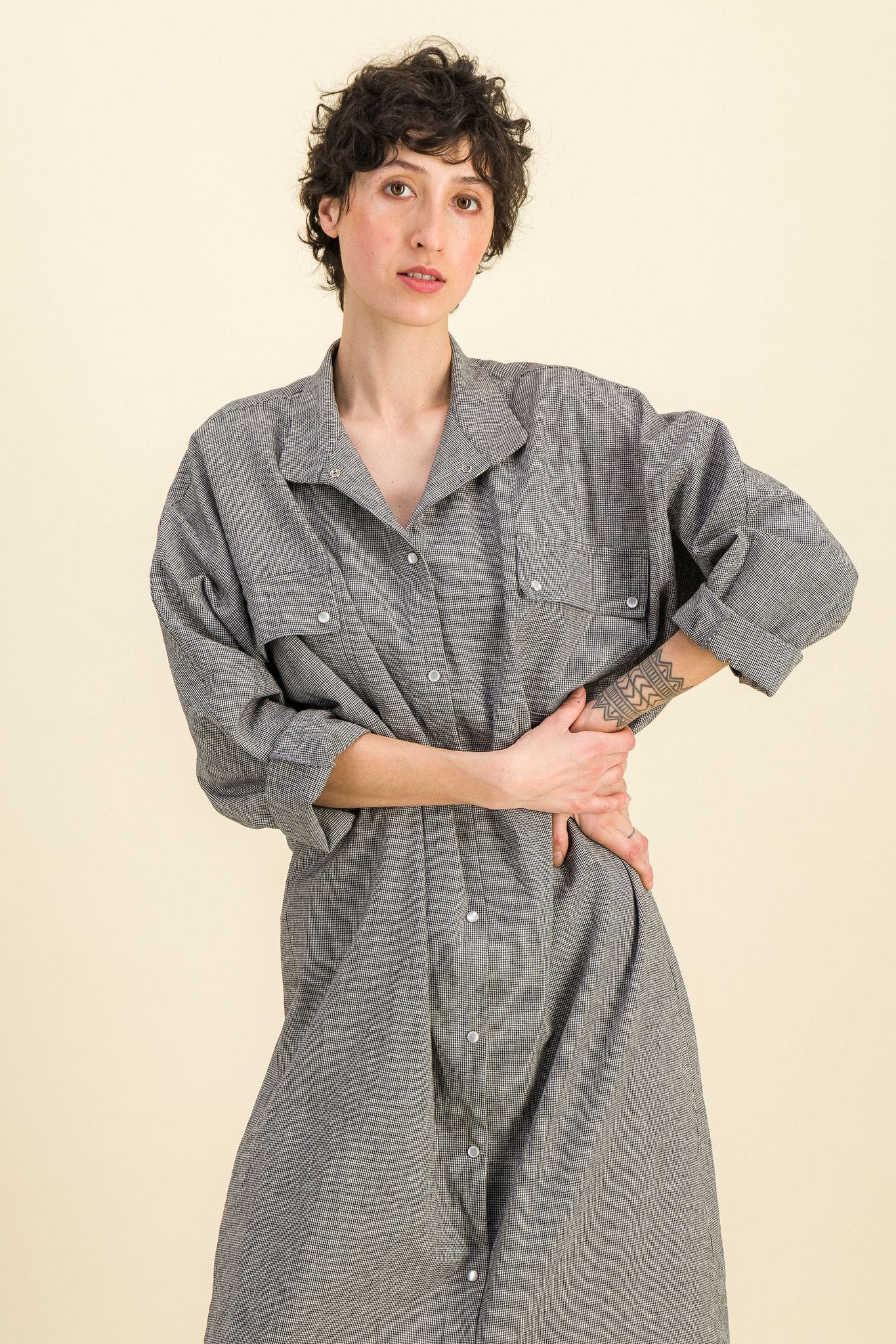 Robe Kamala Pied de Poule - SIXSOEURS