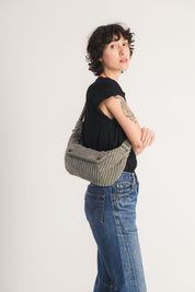 sac banane femme velours cotele gris